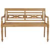 vidaXL Batavia Bench with Taupe Cushion 120 cm Solid Teak Wood