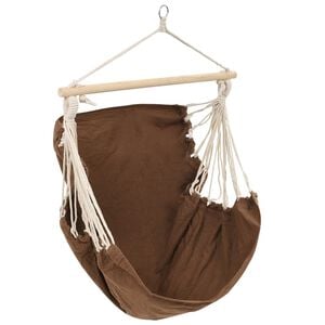 vidaXL Hammock Chair | Brown | Polyester 60%, Cotton 40% | Large | Rotatable