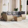 vidaXL 7 Piece Garden Sofa Set with Cushions Beige Poly Rattan