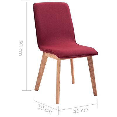 vidaXL Dining Chairs 2 pcs Red Fabric