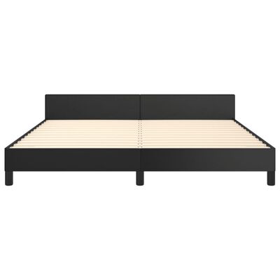 vidaXL Bed Frame with Headboard Black 153x203 cm Queen Faux Leather