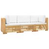 vidaXL 3 Piece Garden Lounge Set with Cushions Solid Wood Teak