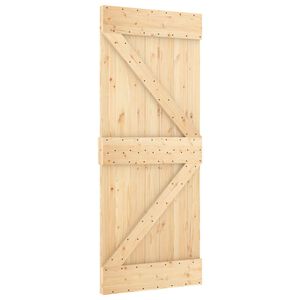 vidaXL Sliding Door NARVIK Natural and Black 85 x 210 cm (152.5 cm)