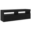 vidaXL TV Cabinet 2 pcs Black Oak 240 x 35 x 40 cm Engineered Wood