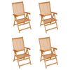 vidaXL Garden Chairs 4 pcs with Cream Cushions Solid Teak Wood