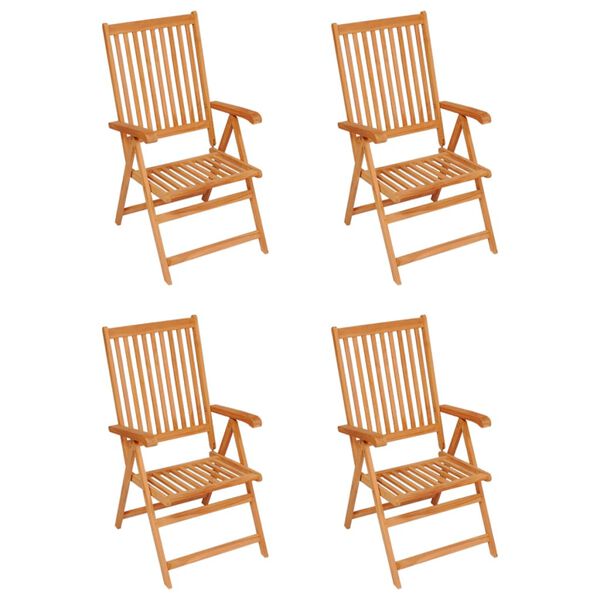 vidaXL Garden Chairs 4 pcs with Cream Cushions Solid Teak Wood