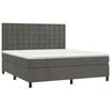 vidaXL Box Spring Bed with Mattress&LED Dark Grey 153x203 cm Queen Size Velvet
