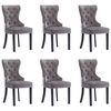 vidaXL Dining Chairs 6 pcs Grey Velvet