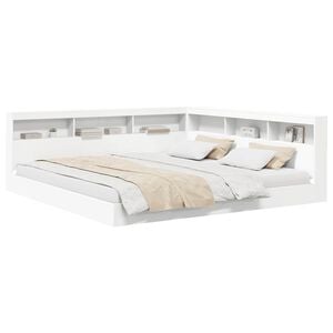 vidaXL Bookcase Bed with Shelf White 180 x 200 cm Engineered Wood
