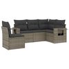 vidaXL 5 Piece Garden Sofa Set with Cushions Grey Poly Rattan
