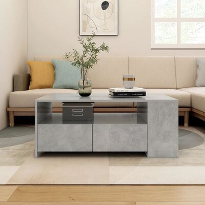 vidaXL Coffee Table Concrete Grey 102x55x42 cm Engineered Wood