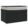 vidaXL Laundry Basket with Lid Black 55.5x35x34 cm Poly Rattan