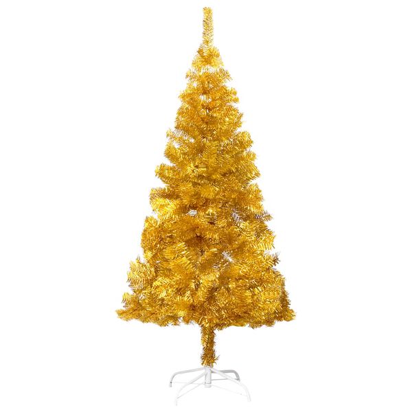 vidaXL Artificial Pre-lit Christmas Tree with Ball Set Gold 120 cm PET