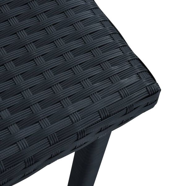 vidaXL Garden Tea Table Black 40x40x40 cm Poly Rattan