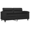 vidaXL 2-Seater Sofa with Throw Pillows Black 140 cm Faux Leather