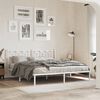 vidaXL Metal Bed Frame without Mattress with Headboard White 180x200cm