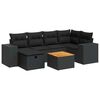 vidaXL 7 Piece Garden Sofa Set with Cushions Black Poly Rattan
