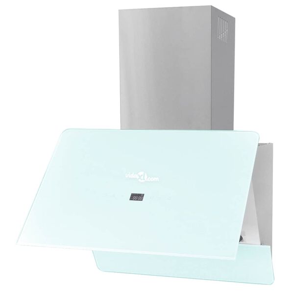 vidaXL Range Hood Tempered Glass White 600 mm