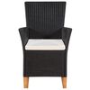 vidaXL Outdoor Chairs with Cushions 2 pcs Poly Rattan Black