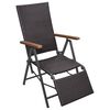 vidaXL Reclining Deck Chair Poly Rattan Brown