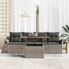 vidaXL Garden Sofa Set with Storage 5 pcs Grey Poly rattan