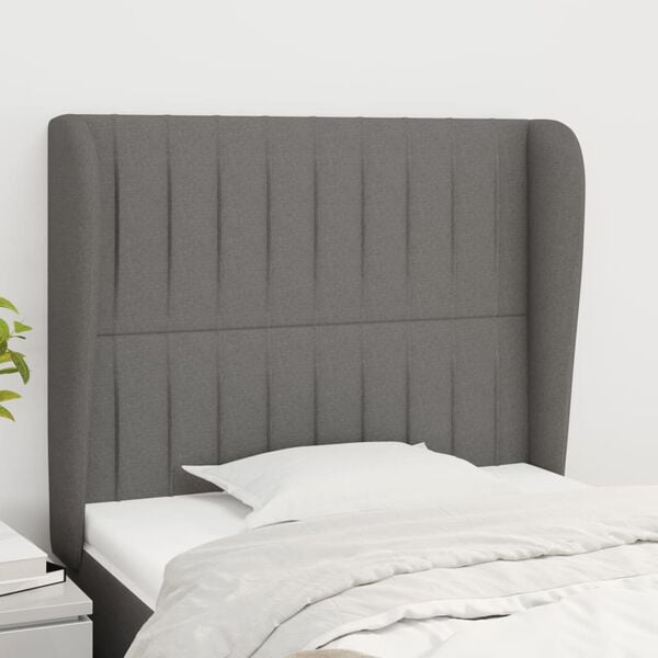 vidaXL Headboard with Ears Dark Grey 83 cm Fabric