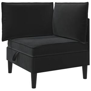 vidaXL Corner Sofa with Storage Black Velvet