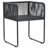 vidaXL 3 Piece Garden Dining Set PVC Rattan Black