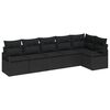 vidaXL Garden Sofa Set 6 pcs Black Poly Rattan
