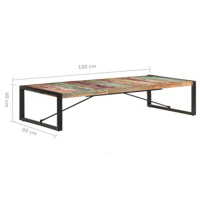 vidaXL Coffee Table 180x90x40 cm Solid Reclaimed Wood