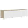 vidaXL TV Cabinet White and Sonoma Oak 120x34x30 cm Engineered Wood