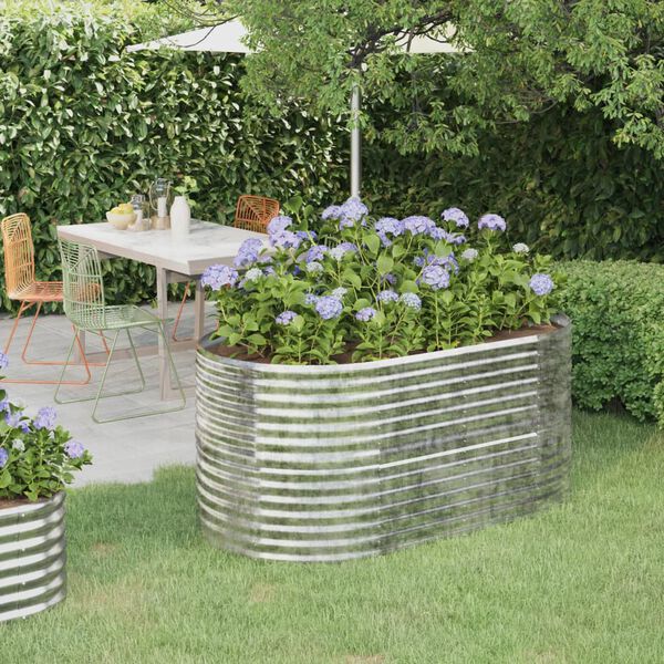 vidaXL Garden Raised Bed Galvanised Steel 152x80x68 cm Silver