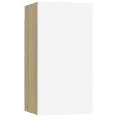 vidaXL TV Cabinet White and Sonoma Oak 30.5x30x60 cm Engineered Wood