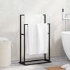 vidaXL Freestanding Towel Rack Black 48x24x78.5 cm Iron