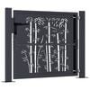 vidaXL Garden Gate Anthracite 100x100 cm Steel Bamboo Design