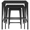 vidaXL Garden Nesting Tables 3 pcs Black Poly Rattan
