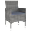 vidaXL 3 Piece Garden Dining Set Poly Rattan Grey