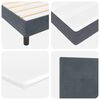 vidaXL Box Spring Bed Dark Grey and White 107 x 203 cm Fabric