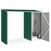 vidaXL Garden Firewood Shed Green 245x98x159 cm Galvanised Steel