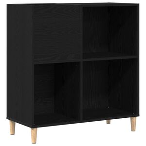 vidaXL Record Cabinet Black Oak 84.5 x 38 x 89 cm Engineered Wood
