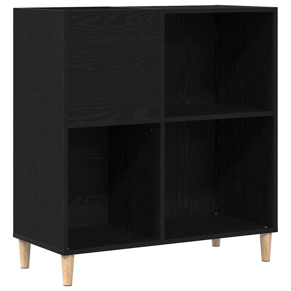 vidaXL Record Cabinet Black Oak 84.5 x 38 x 89 cm Engineered Wood