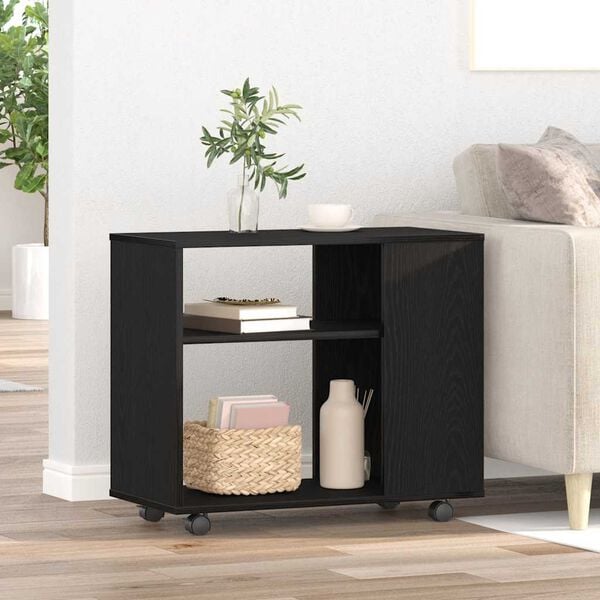 vidaXL Side Table Black Oak 70x35x60 cm Engineered Wood