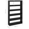 vidaXL Book Cabinet/Room Divider Black 100x30x167.5 cm Solid Pinewood