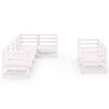 vidaXL 7 Piece Garden Lounge Set White Solid Pinewood