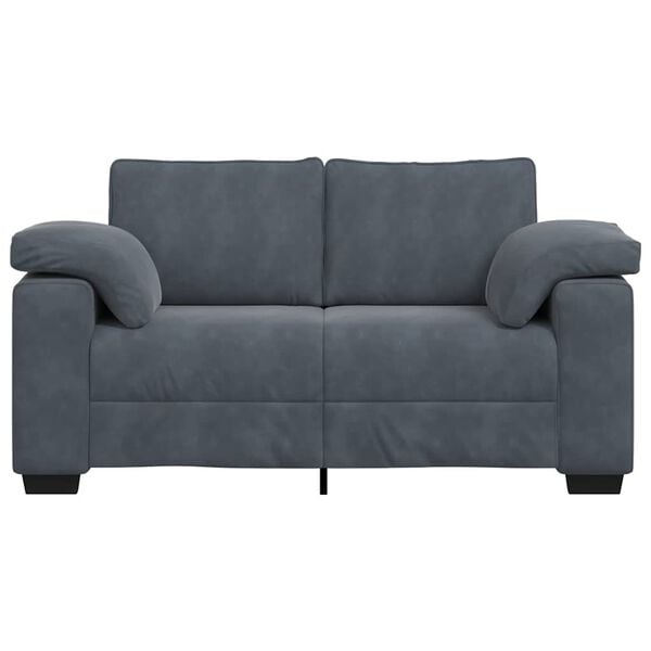 vidaXL Loveseat Sofa Dark Grey 160x77x82 cm Velvet