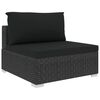 vidaXL 4 Piece Garden Lounge Set with Cushions Poly Rattan Black