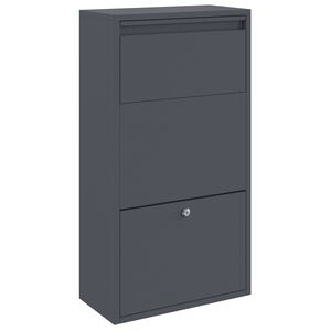 vidaXL Parcel Drop Box with Storage Anthracite 44 x 22 x 82 cm Steel