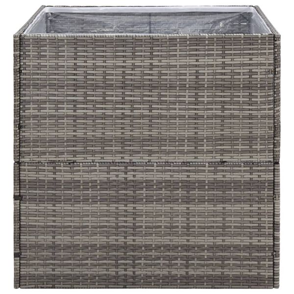 vidaXL Garden Planter Grey 80x80x80 cm Poly Rattan