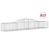 vidaXL Arched Gabion Baskets 17 pcs 300x50x40/60 cm Galvanised Iron