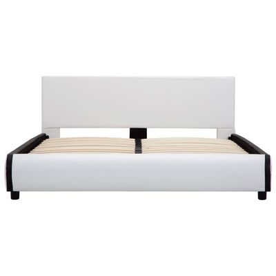 vidaXL Bed Frame with Drawers White Faux Leather 153x203 cm Queen Size